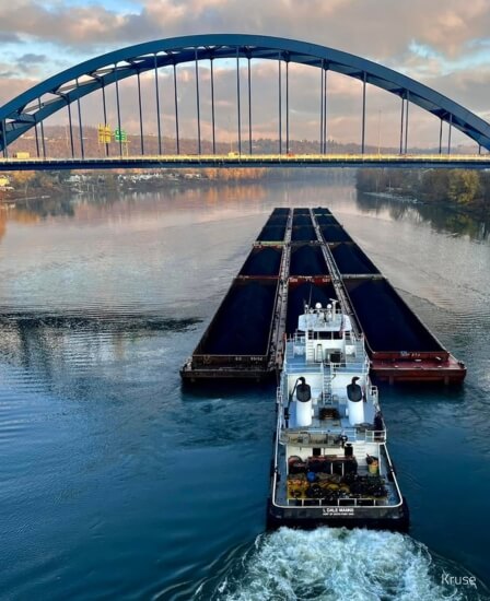Barge on the Ohio River